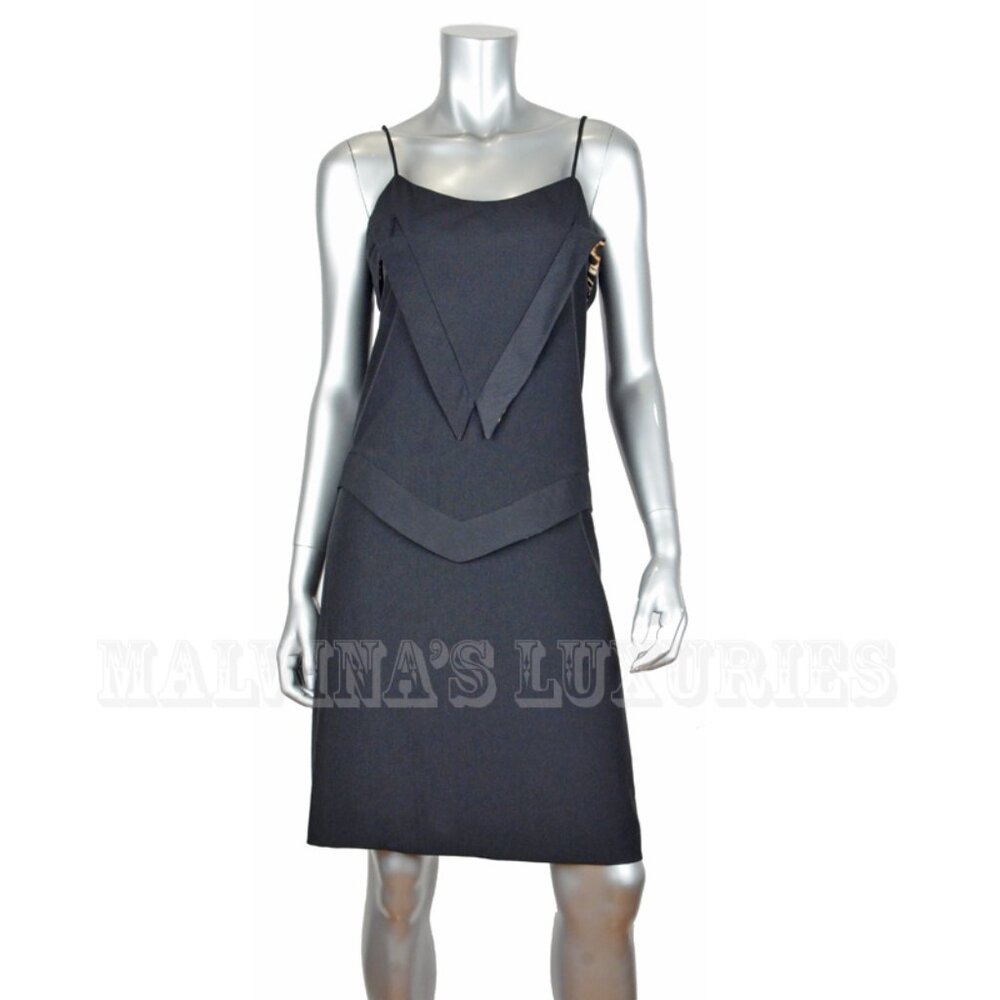 JUST CAVALLI BY ROBERTO CAVALLI BLACK DRESS SPAGHETTI STRAPS sz 44 8